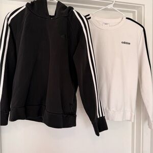 Adidas Youth Hoodie & Crewneck Bundle | Black & White | Size M (12–14)